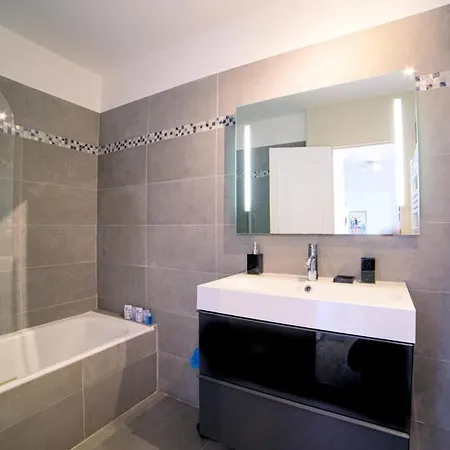 公寓 Air-conditioned With Furnished Terrace Swimming Pool & A Parking 昂蒂布